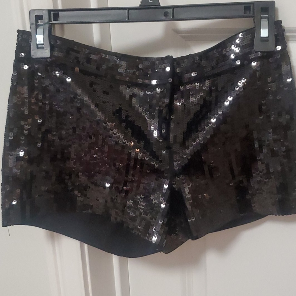 Black sequin shorts